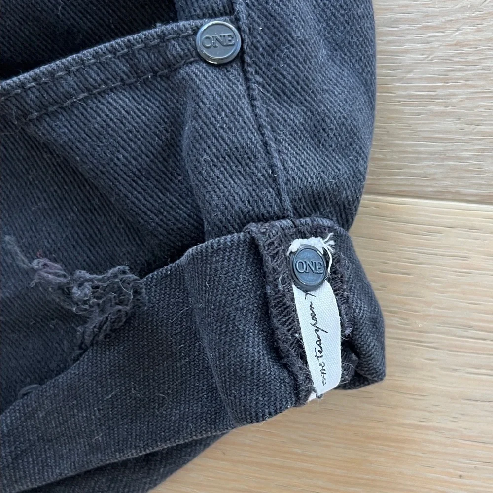 One Teaspoon BANDITS Black Denim Shorts 29 shorty shorts